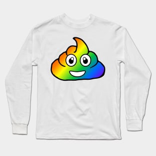 rainbow poo emoji Long Sleeve T-Shirt